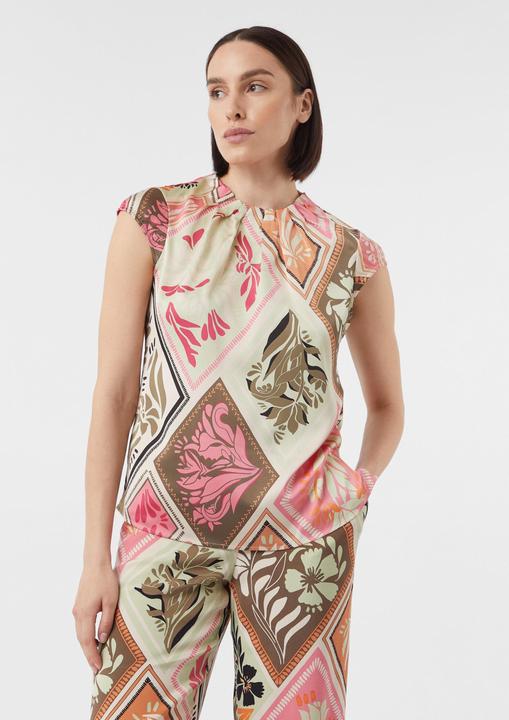 Immagine prodotto Comma Bluse Gemusterte Satin-Bluse mit Raffung (36)