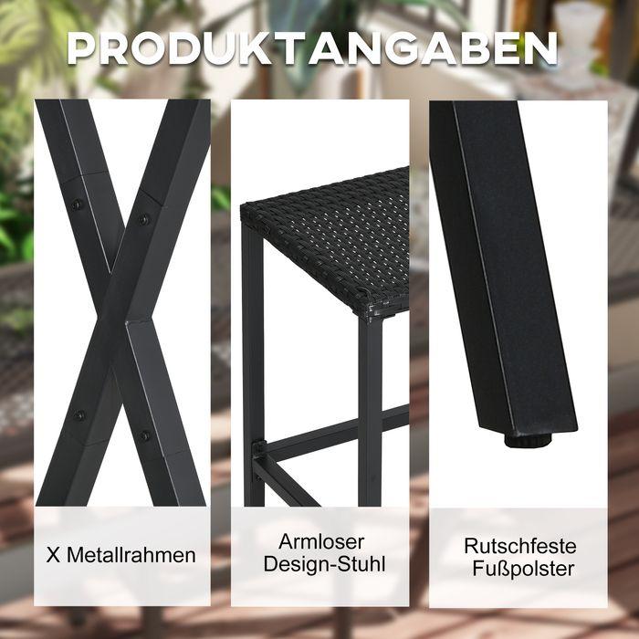 Image du produit Swisshandel24 Ensemble de bar de jardin table de bar en rotin avec 4 tabourets de bar, avec toit, groupe de