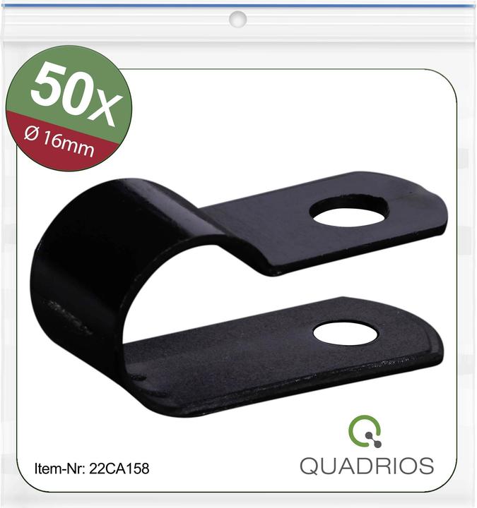 Actual product image Quadrios 22CA158 Fixing clamp screwable 22CA158 Bundle Ø range 16 mm (max) Black 1 set