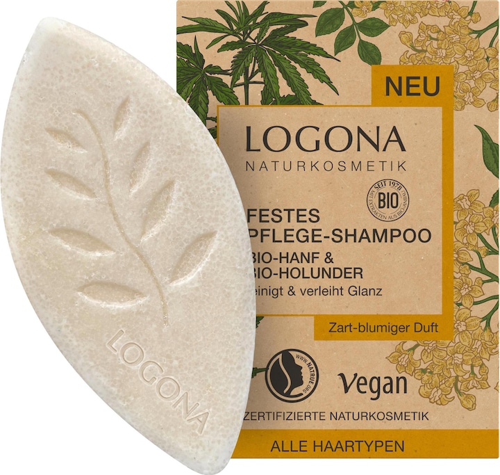 Produktbild Logona Shampoo fest Bio-Hanf und Bio-Holunder 60 g (Flüssiges Shampoo)