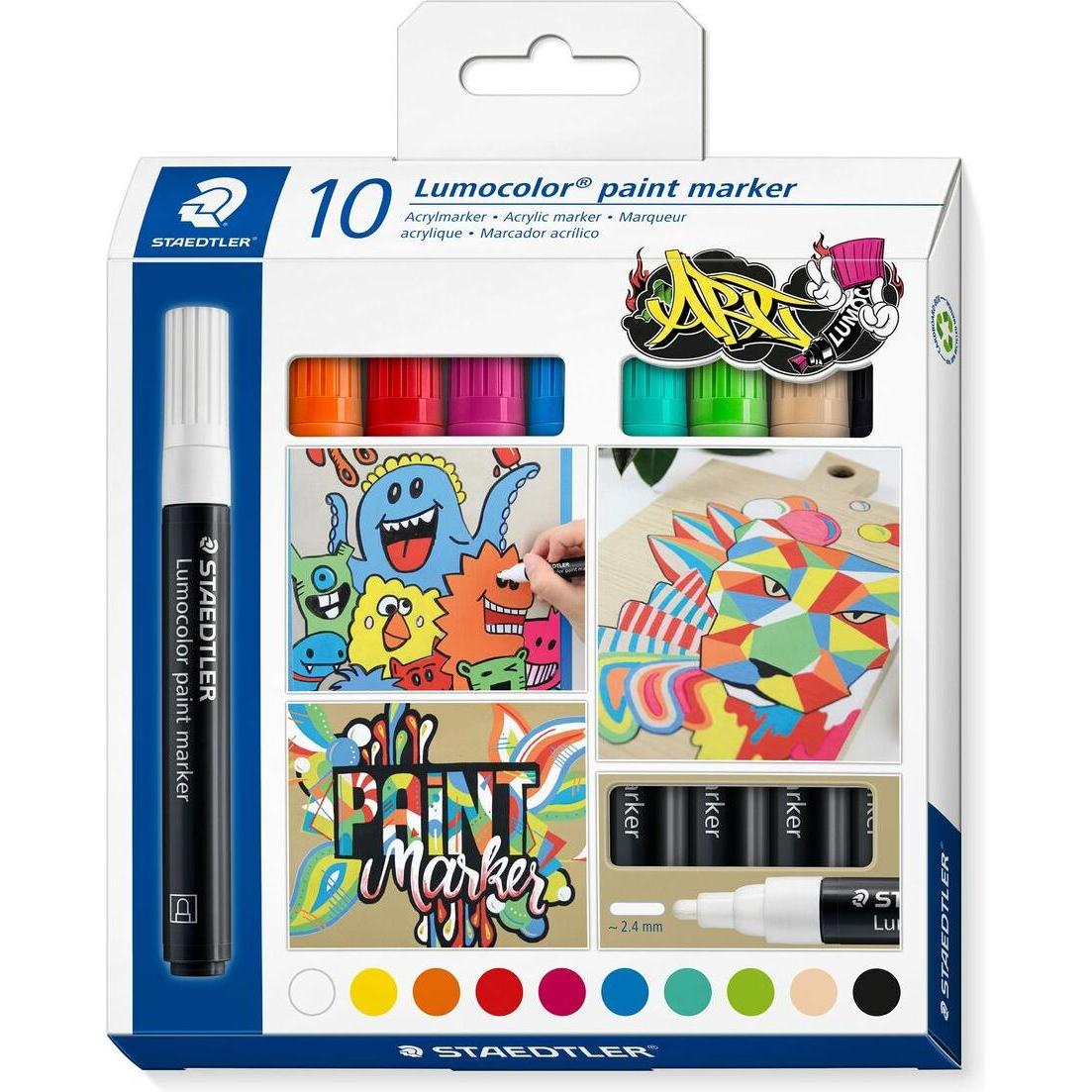 Staedtler, Marker, Lumocolor (Mehrfarbig, 2.40 mm, 10 x)