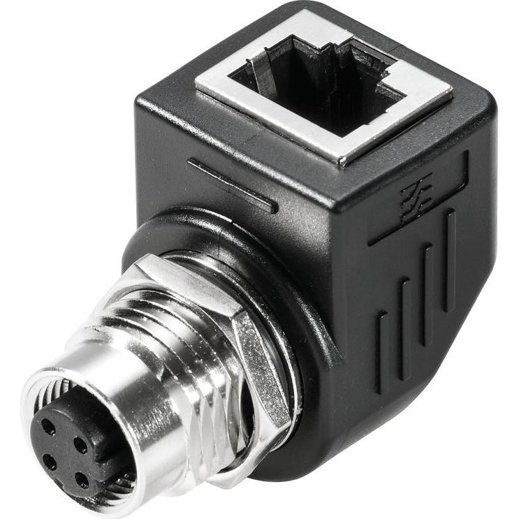 Weidmüller Adapter M12 D coded to RJ45 angled, Cavo + Spina elettrica