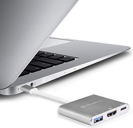 Actual product image Silverstone USB Typ C — HDMI (Typ A)| USB A| USB Typ C (USB-C)