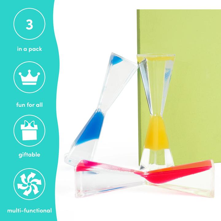 Actual product image The twiddlers Flüssige Sanduhr Gravity Liquid Motion Timer 3er-Set