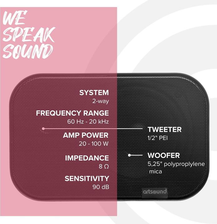 Actual product image Artsound UNI40 B Zwart luidspreker (1 pair)