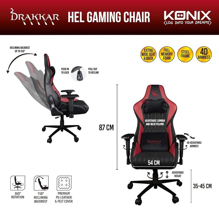 Produktbild Konix Fauteuil Gaming Hel - Drakkar