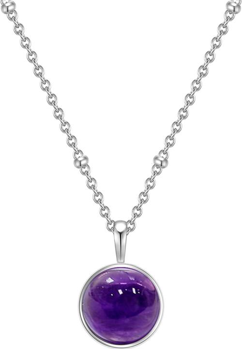 Immagine prodotto Glanzstücke München Catena da donna in argento sterling con ametista 40,0 cm di base + 5,0 cm di estensione - 11038 (Argento, 40 - 45 cm)