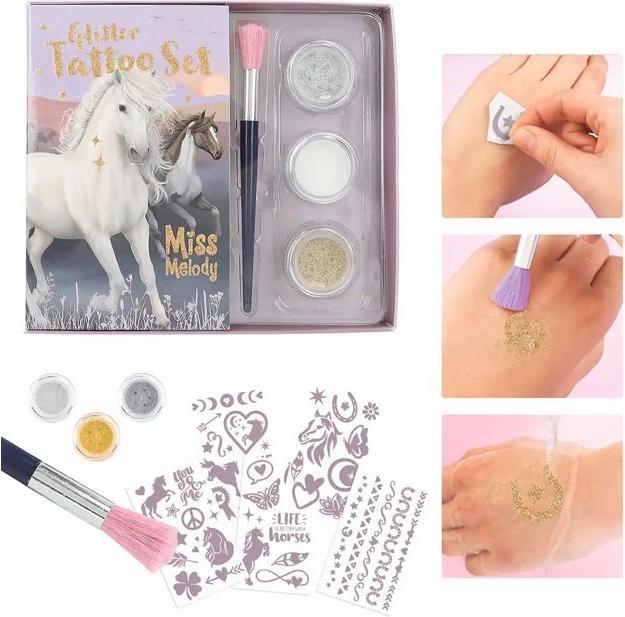Actual product image Depesche Miss Melody - Glitter Tattoo Set NIGHT HORSES ( 0412657 )
