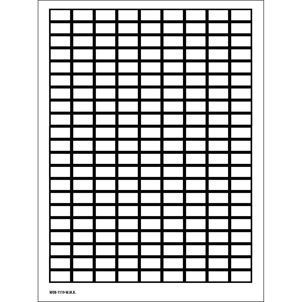 Brady, Etiketten, B-500, WOB-1119-W.M.R., BESCHRIFTBARE Etiketten, Vinylgewebe, Weiss mit schwarzem Rand, 11 x
