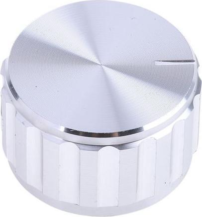 Produktbild RS PRO Alu-Drehknopf gerippt 25mm Welle 6,35mm