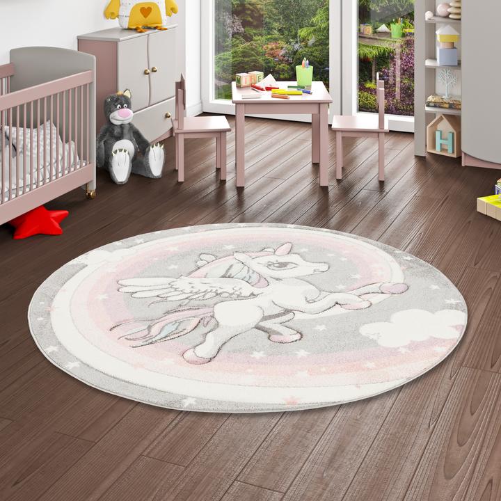 Actual product image Pergamon Kids Carpet Maui Kids Pastel Unicorn Round (200 x 200 cm)