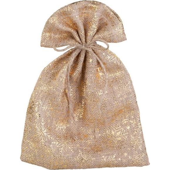 MICA Living, Weihnachtsdeko, Nikolaussack Schneeflocken - ca. 35 x 26 cm