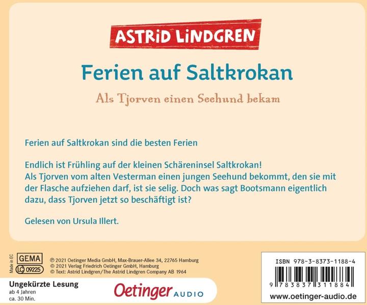 Image du produit Vacances à Saltkrokan. Quand Tjorven a eu un phoque (Astrid Lindgren, Allemand)