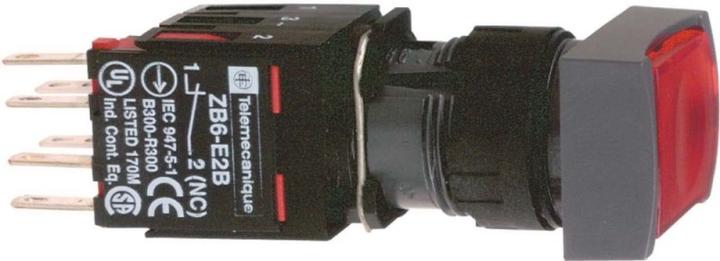 Actual product image Schneider Electric Illuminated push-button, red Ř 16, flat, without XB6DW4B2B