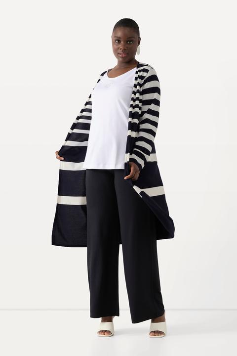 Immagine prodotto Ulla Popken Cardigan aperto con righe e scollo a V (46, 48)