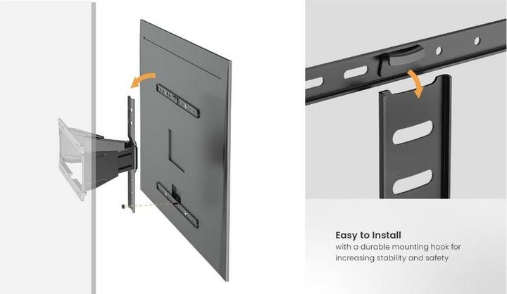 Actual product image equip Wall bracket 43"-90"/1TFT 50kg 1joint inclination bw (Wall, 50 kg, 43" - 90")