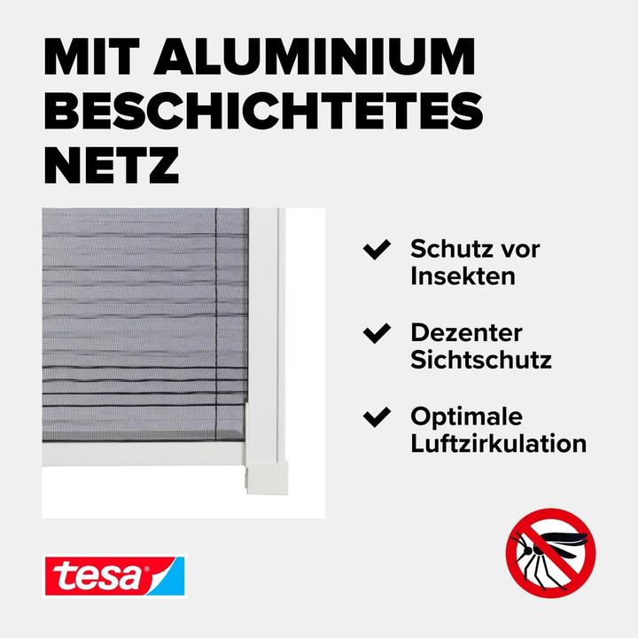 Actual product image tesa Aluminium pleated insect screen for roof windows, roller blind, telescopic, easy installation (164 x 102 cm)