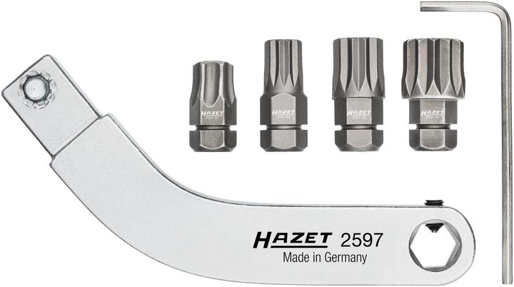 HAZET Bent bit holder ∙ for door hinge insert tools ∙ set 2597-2/5 ∙ Insert square 9 x 12 mm ∙ Hexa…