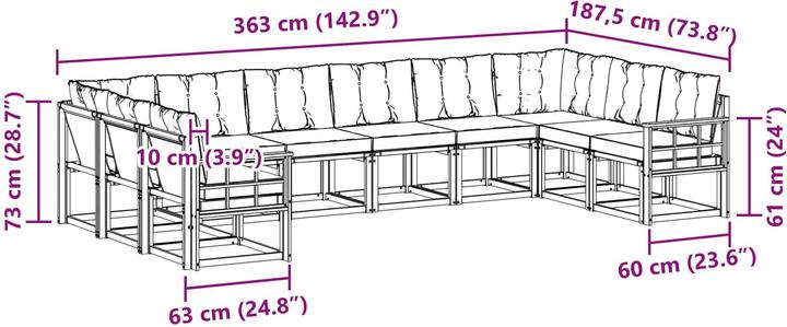 Produktbild vidaXL Outdoor-Sofa