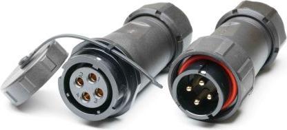 Produktbild RS PRO Rundsteckverbinder Stecker, Buchse 4-polig / 30A Kabelmontage, Lötanschluss IP 67
