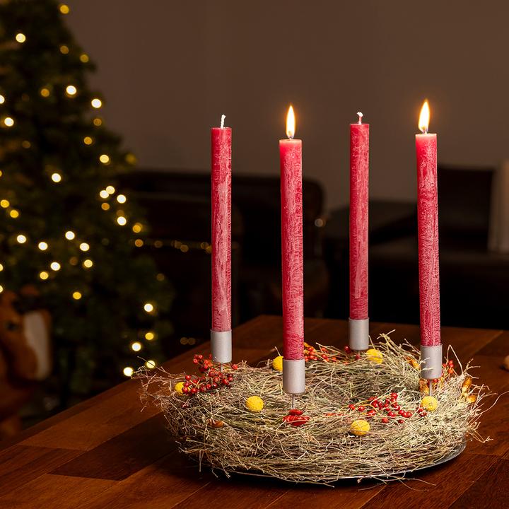 Image du produit VEG and the City Adventskranz mit Feldthymian - Kerzen Weinrot (30 cm)