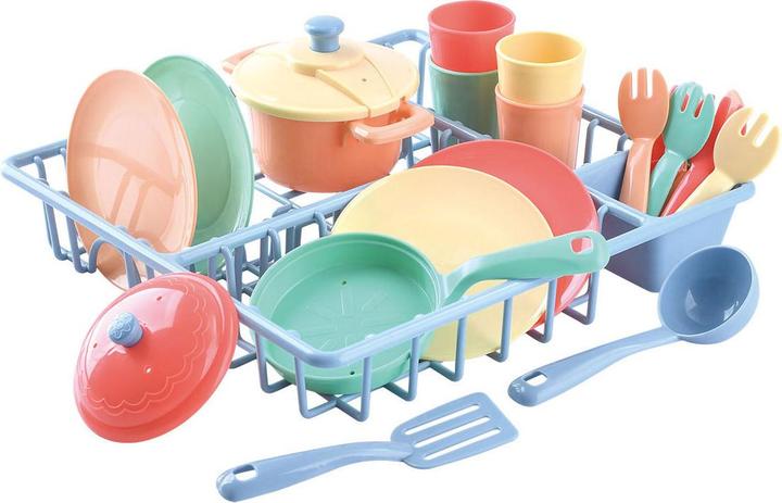 Actual product image Play Laundry rack with kitchen accessories, 23 pcs