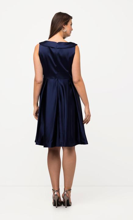 Produktbild Ulla Popken Abendkleid, A-Linie, drapiert, V-Ausschnitt, ärmellos (54)