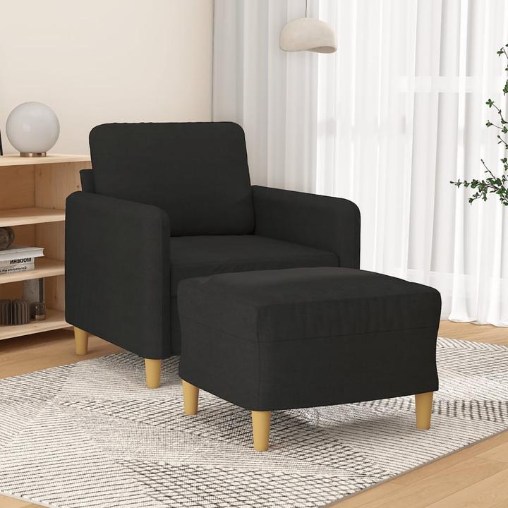 Immagine prodotto VidaXL Poltrona con sgabello Poltrona relax Poltrona TV Poltrona imbottita in tessuto nero
