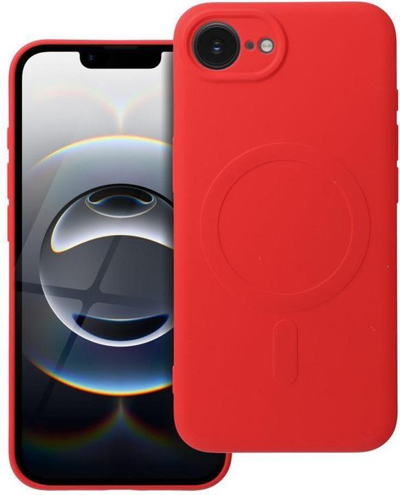 Actual product image OEM Back panel cover SILICONE MAG COVER case compatible with MagSafe for IPHONE 16e red (Apple iPhone 16e)