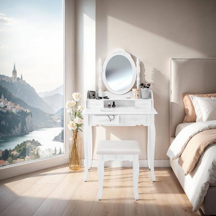 Produktbild tectake Schminktisch (40 x 40 x 143 cm)