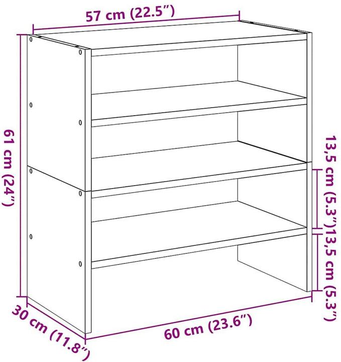 Actual product image vidaXL Schuhregal (60 x 30 x 30.50 cm)
