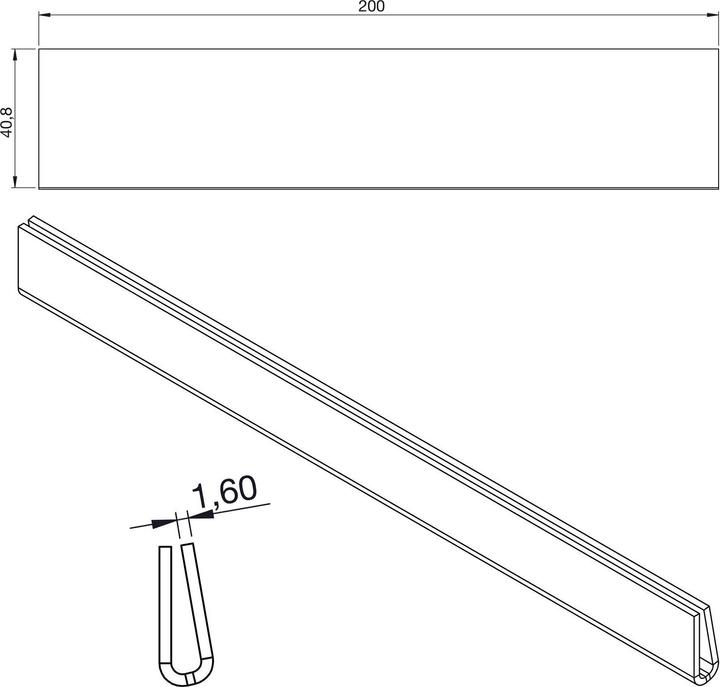 Produktbild Furnipart Griffleiste Möbelgriff Bench LA 2x80 L 200mm Alu schwarz gebürstet/Leder schwarz