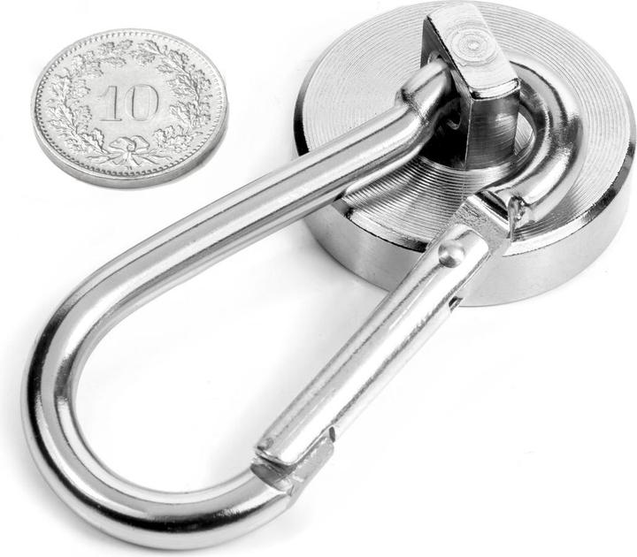 Supermagnete Pot magnet with carabiner (1 x)