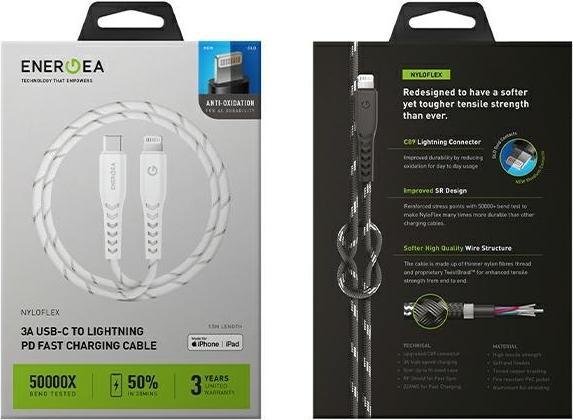 Actual product image Energea cable Nyloflex USB-C - Lightning C94 MFI 1.5m biały/white (1.50 m)