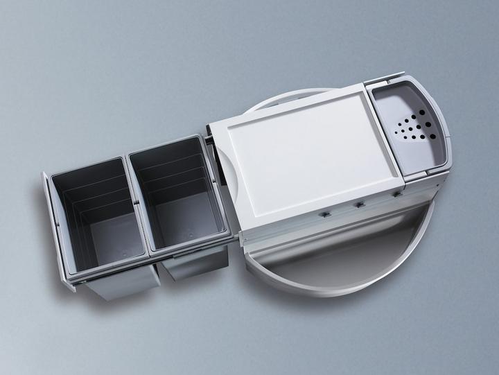 Image du produit Hailo Collecteur de déchets Rondo 3645121 Collecteur de déchets d'angle 2x pour armoire basse d'angle (36 l)