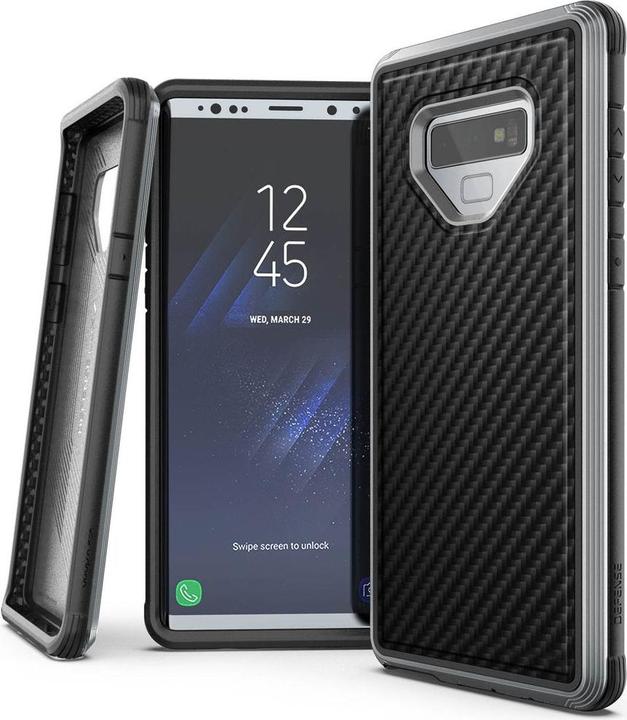 Actual product image Raptic Samsung Galaxy Note 9 Case /X-Doria Defence Lux Carbon, Black (Samsung Galaxy Note 9)