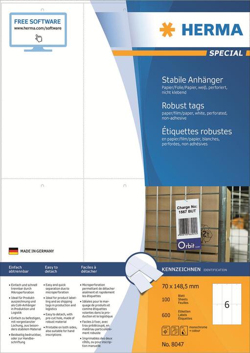 Image du produit Herma Étiquettes volantes A4