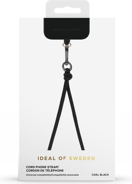 Actual product image iDeal Of Sweden for all cases with central charging connector Cord Phone Strap Coal Black