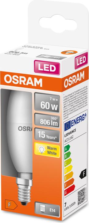 Produktbild Osram Led Star Classic B (E14, 7.50 W, 806 lm, 1 x, F)