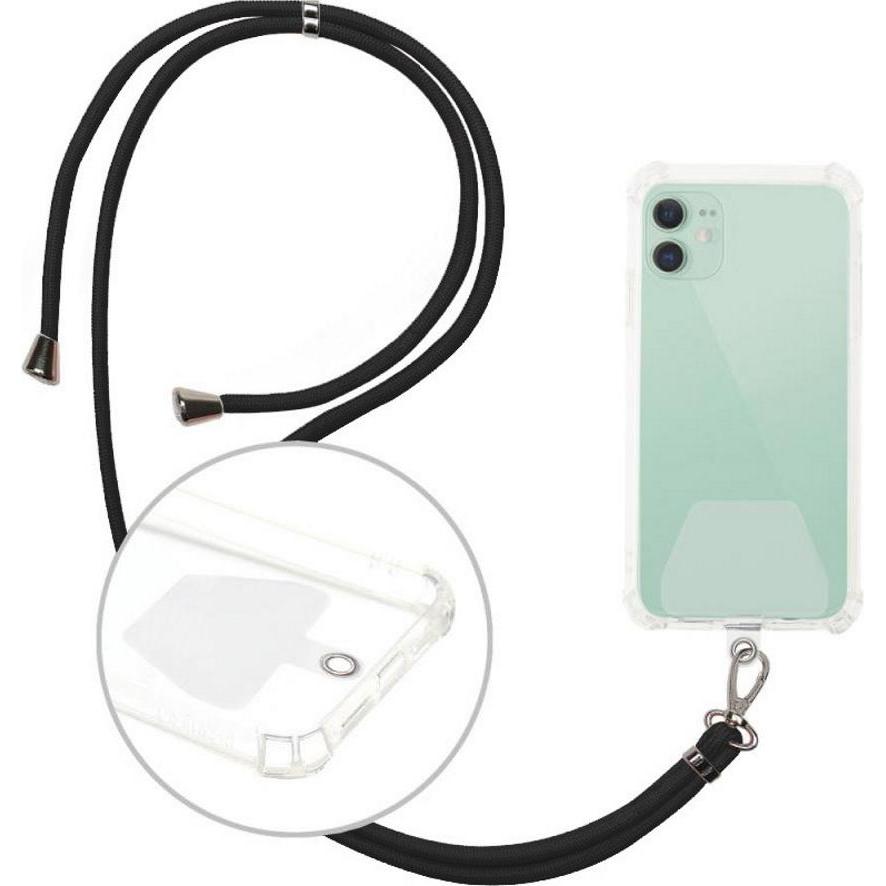 OEM Universal-Halsband für Handys schwarz, Handykette, Schwarz