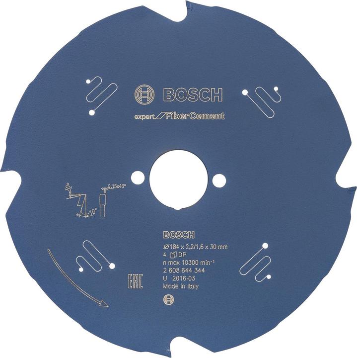 Actual product image Bosch Professional Zubehör Circular saw blade Expert for Fibre Cement, 184 x 30 x 2.2 mm, 4