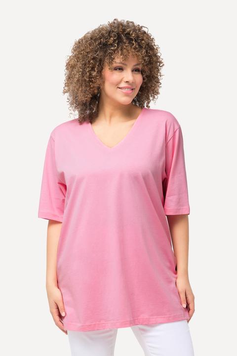 Actual product image Ulla Popken Basic V-Neck Relaxed Fit Short Sleeve Tee (54)