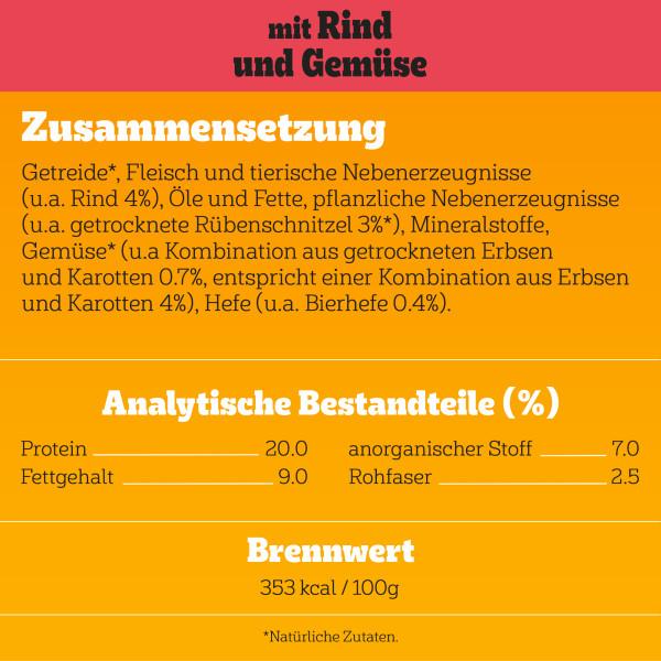 Nährwerte und Zutaten Pedigree Adult Rind und Gemüse (Adult, 3 Stk., 3000 g)