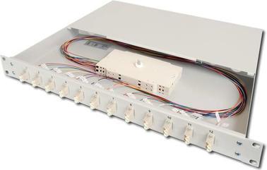 Actual product image Digitus Extendable fiber optic splice box 1U Equipped 12xLC duplex incl. M 25 screw splice cass..