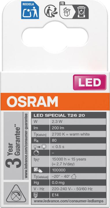Produktbild Osram Led Special T26 (E14, 201 lm, 1 x)