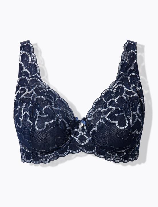 Produktbild Ulla Popken Bügel-BH, Herzen, Spitze (Einzelpack, 85 E)