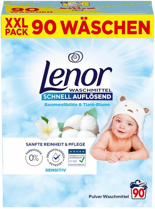 Lenor WM Pulver Sensitiv 4.5KG Waschmittel 90 WL (90 Washing cycles, Washing powder)