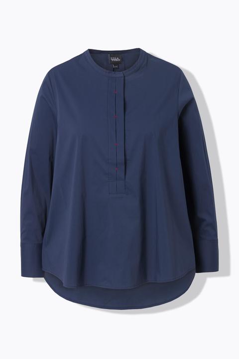 Actual product image Ulla Popken Decorative Button Placket Long Sleeve Blouse (54)