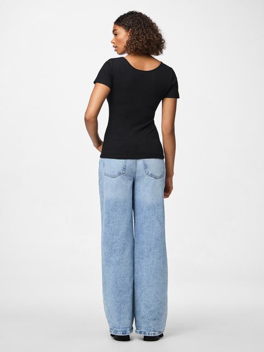 Immagine prodotto Pieces Top a coste con maniche corte (M)