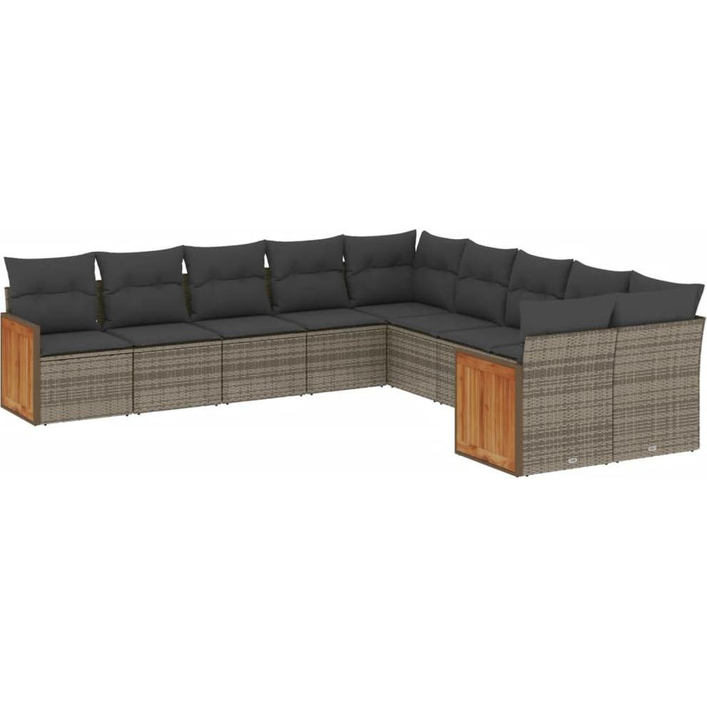 VidaXL, Gartenlounge, 10-tlg. Garten-Lounge-Set mit Kissen